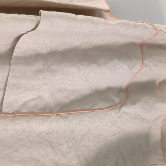 Soft Surroundings 100%linen Canberra tunic neutral tones with orange tri… - Picture 5 of 8